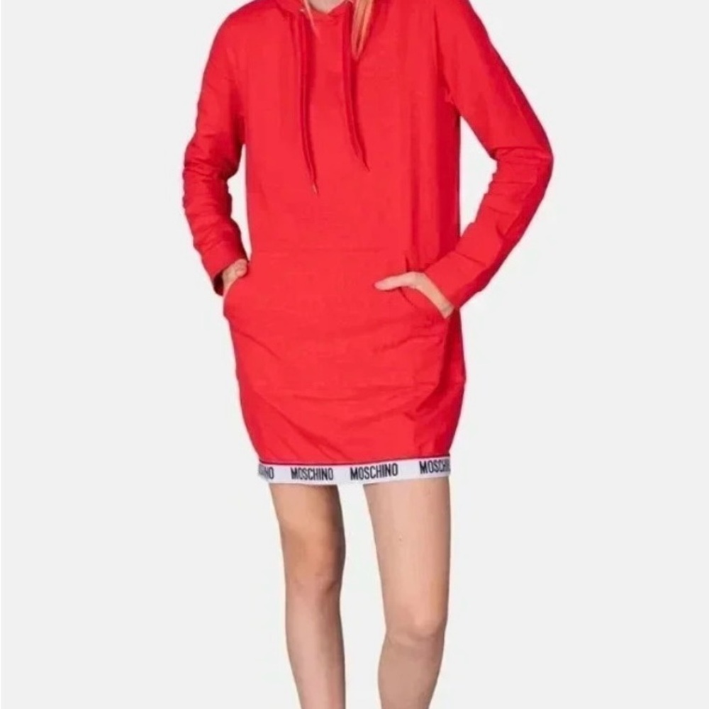 Moschino Vibrant Red Hoodie Dress